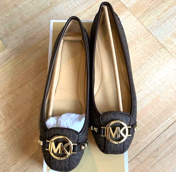 Leather flats Michael Kors Brown size 85 US in Leather  26728603