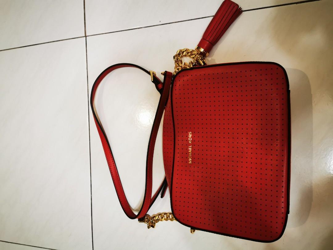Michael kors red sling bag shop
