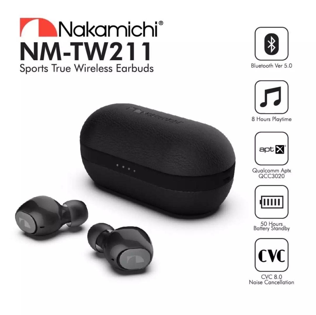 Nakamichi TW211 TWS Bluetooth 5.0 with Qualcomm APTX QCC3020 IPX7 Waterproof FREE BLUETOOTH SPEAKER