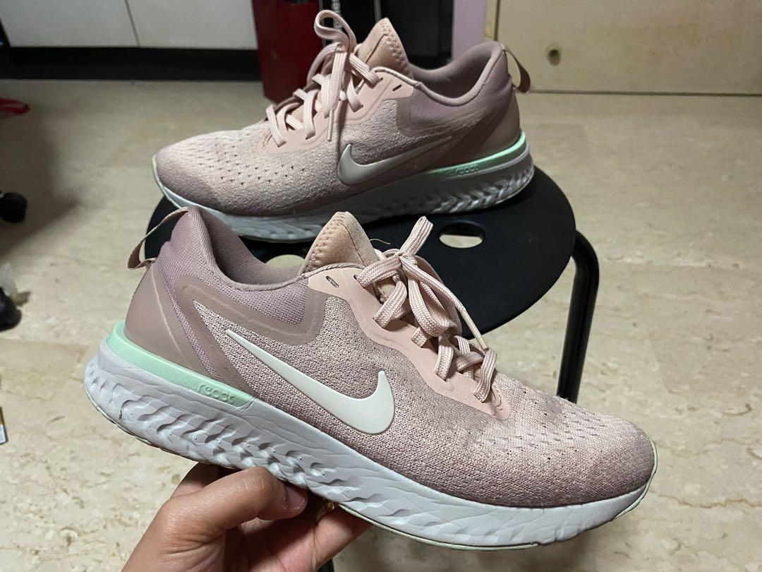 Nike Odyssey React Beige Women s Fashion Footwear Sneakers on