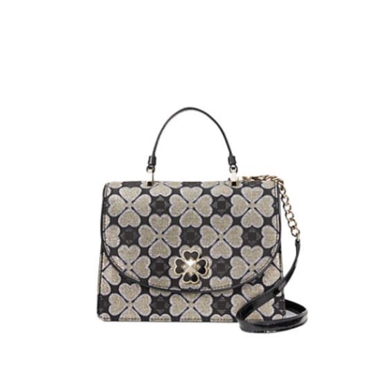 Kate Spade Odette Jacquard Small Top Handle Satchel In Black, Women's