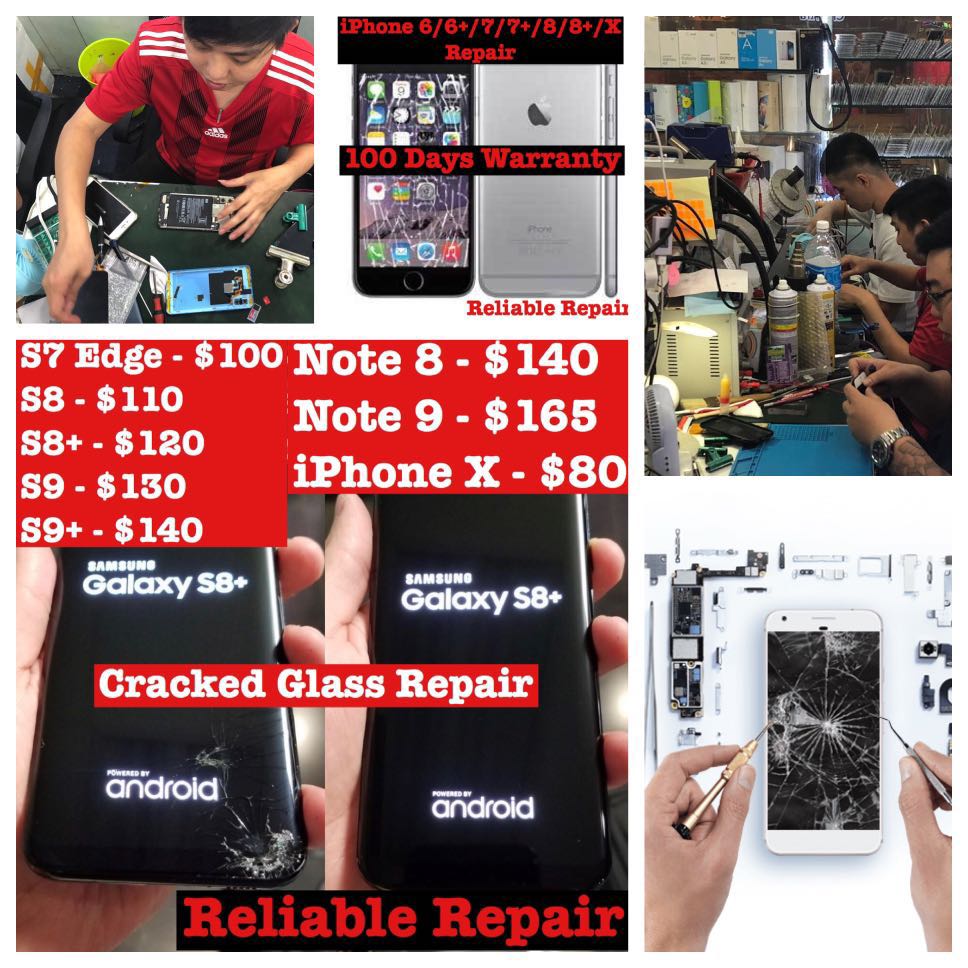 Samsung S8 S9 S10 Plus Note 8 9 iPhone X LCD Screen Repair