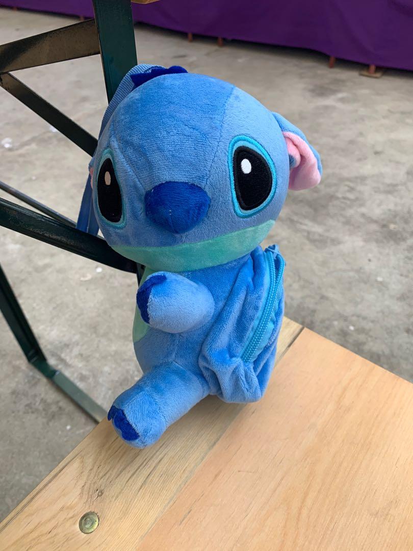 stitch plush in pouch