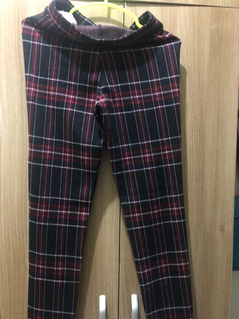 stradivarius yellow tartan trousers