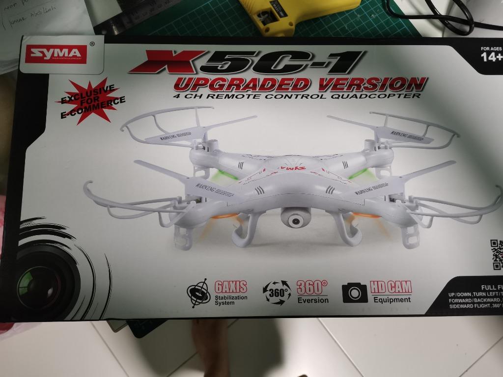 Syma X5C 1 Upgraded Edition Drone Quadcopter with additional 5 batteries and Wifi Camera Free Price Drop