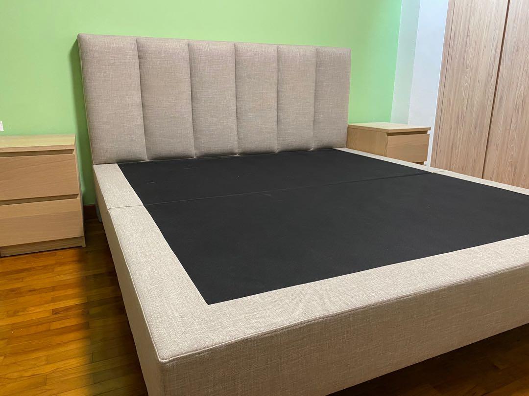 Tempur King Size Bedframe And 2 X Ikea Side Table Furniture Beds Mattresses On Carousell