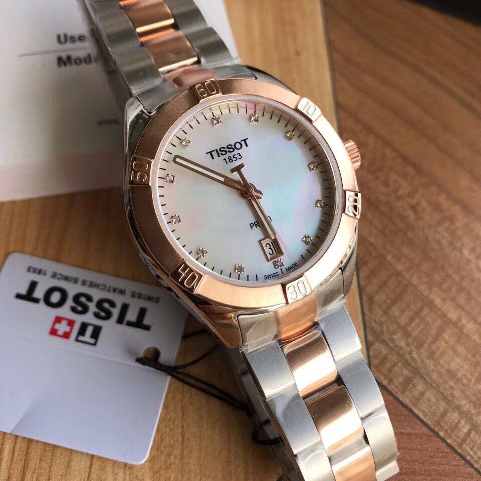 Tissot PR100 Diamond White Mother of Pearl Dial Ladies Watch T101
