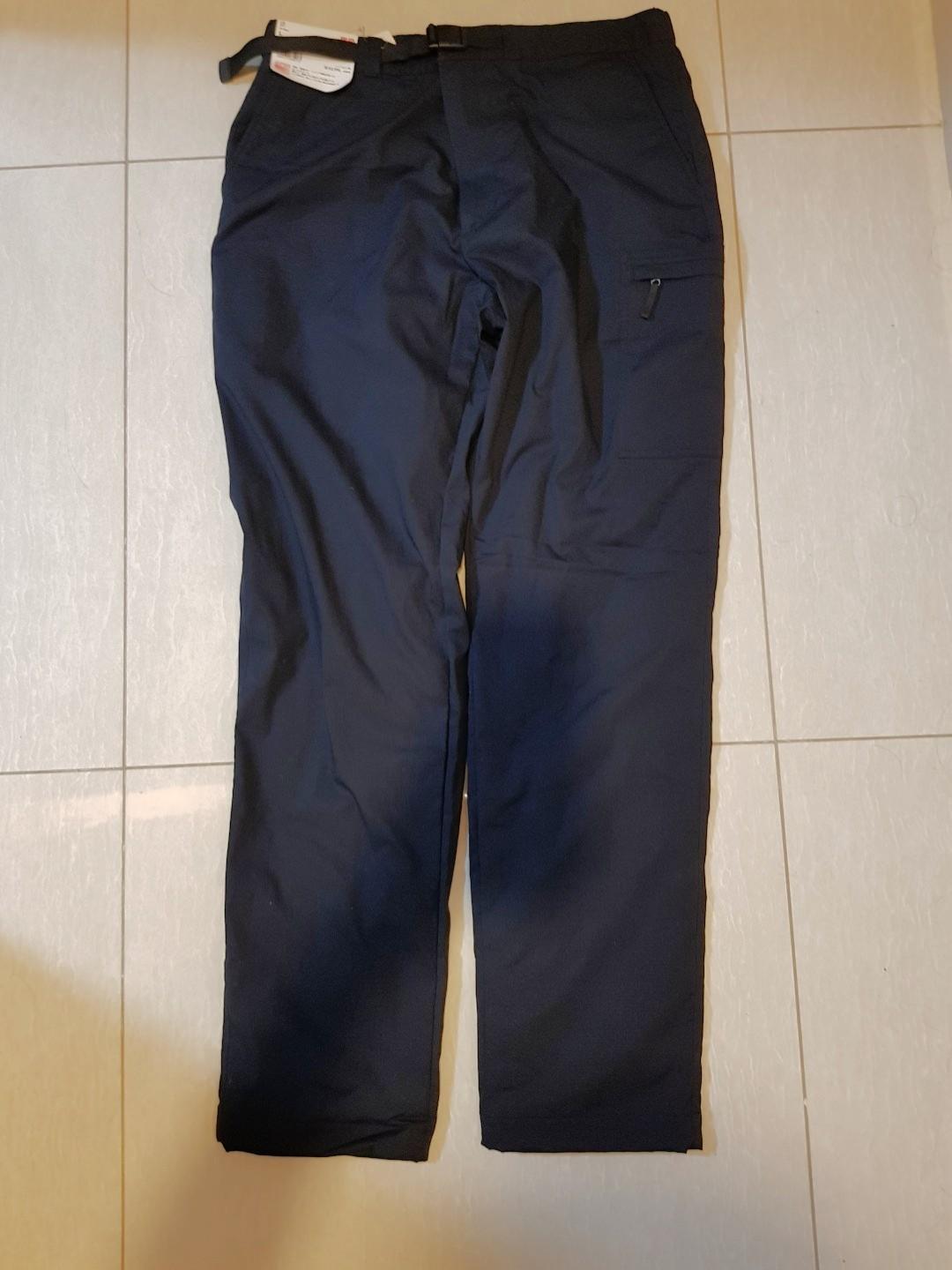 UNIQLO Heattech Warm Lined Pant, Navy Blue, L-Sized, Men's Fashion ...