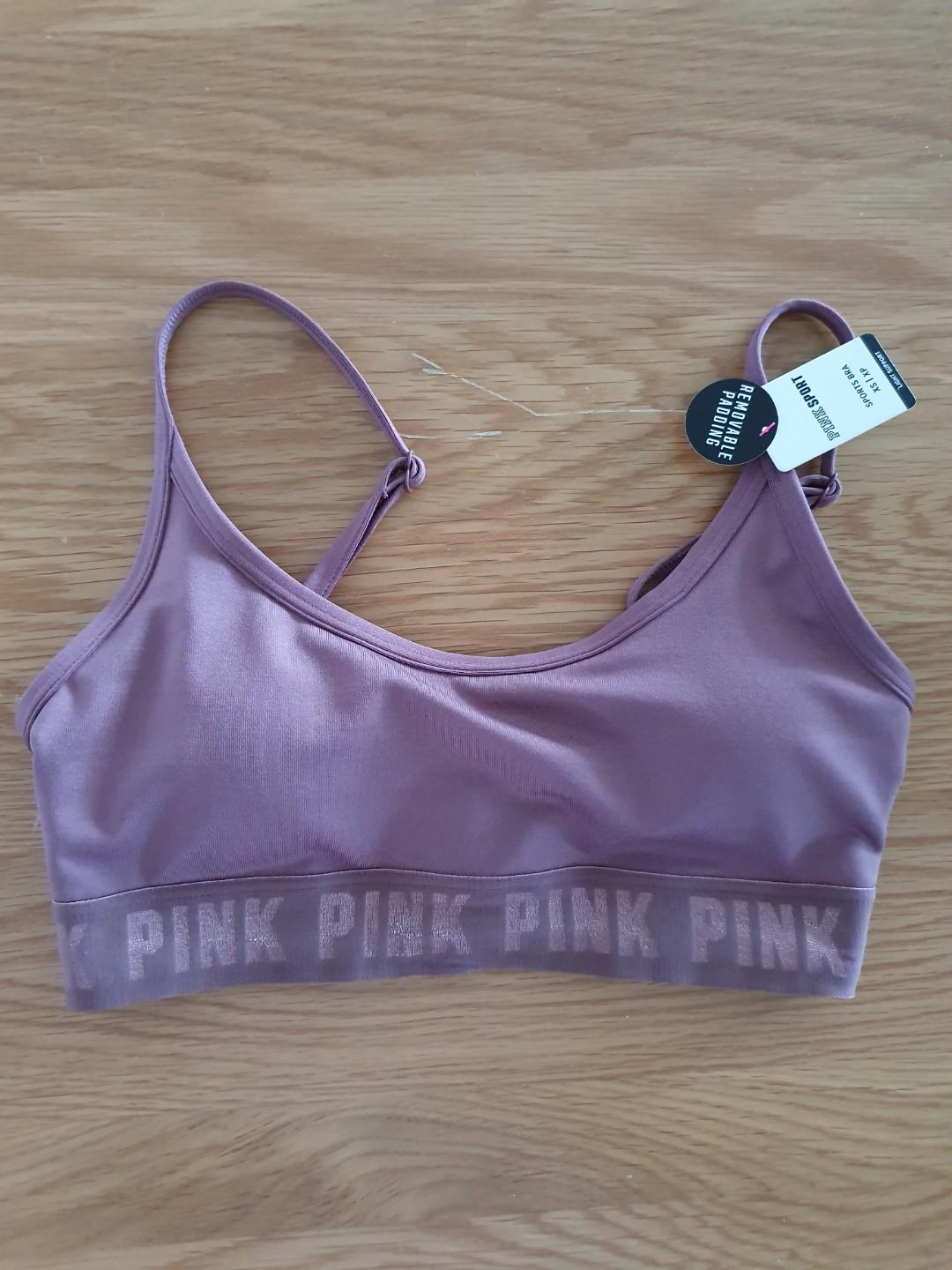 Vs Victorias Secret Pink Ultimate Lightly Lined Sports Bra Top Airy Sunset L