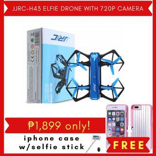 JJRC H43WH SELFIE DRONE WITH 720P CAMERA FOLDABLE DRONES (BLUE) for only ₱1,899 with FREE iPHONE CASE with SELFIE STICKS