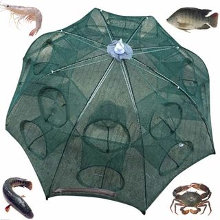 Foldable Fishing Net Hexagon 6 Hole Fishing Net Shrimp Cage Trap Minnow Crab  Baits Mesh Trap Net 