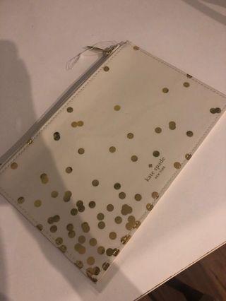 Kate spade White and Gold Pouch (brand new)