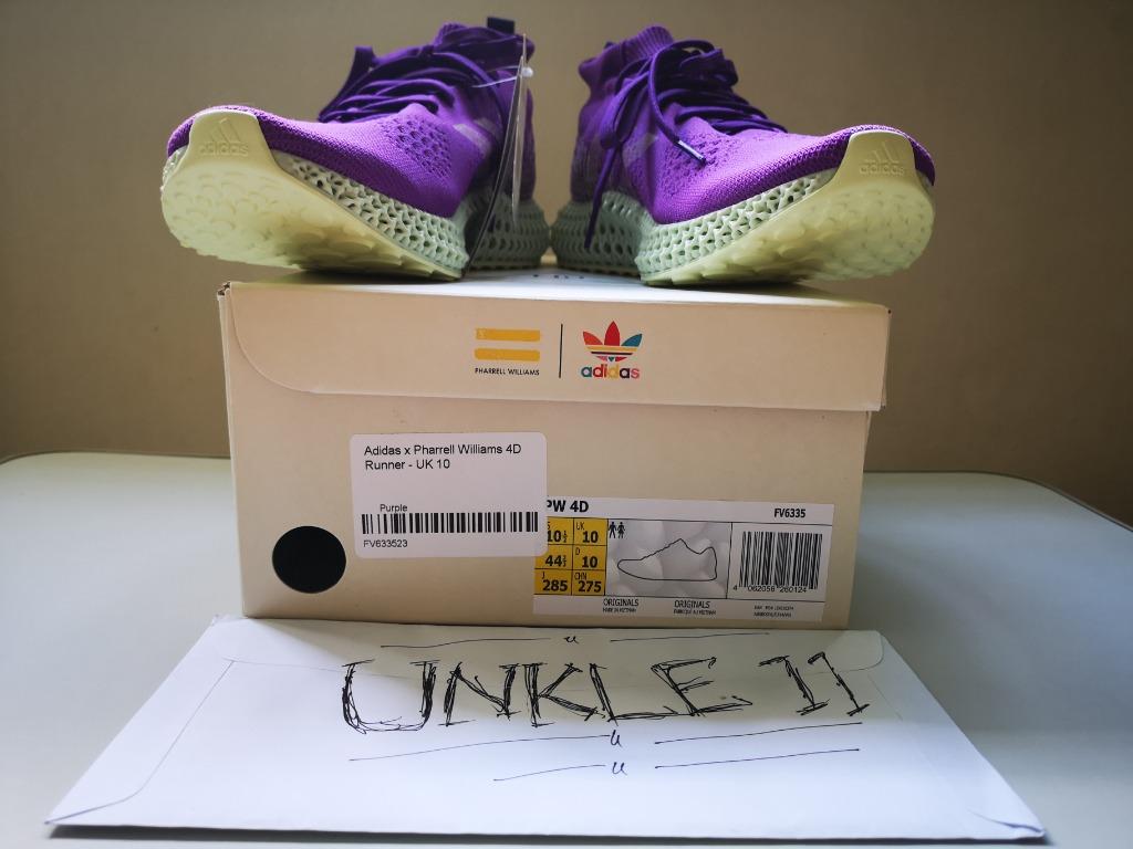 Adidas x Pharrell Williams FUTURECRAFT 4D Runner (Size UK 10 / US 10.5),  Men's Fashion, Footwear, Sneakers on Carousell