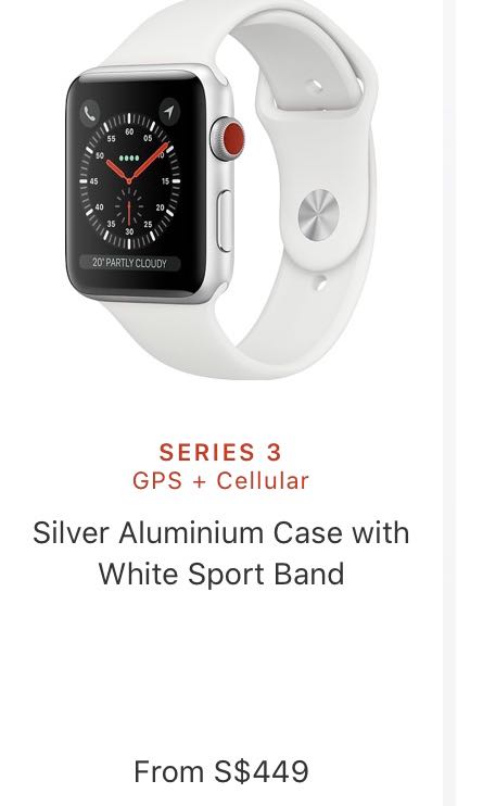 Apple Watch Series 3 Gps Cellular 38mm Silver Aluminium Case With White Sport Loop With Applecare Warranty Electronics Others On Carousell
