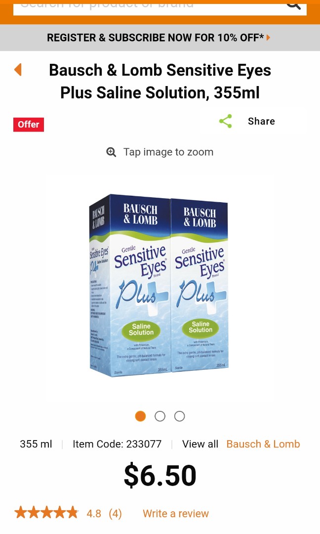 Bausch &amp; Lomb Saline Solution, Everything Else on Carousell