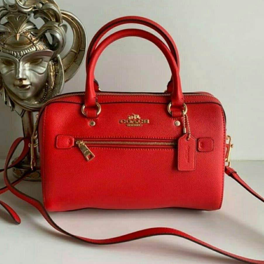 Coach rowan shop satchel red
