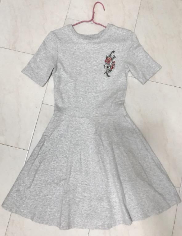 grey floral skater dress