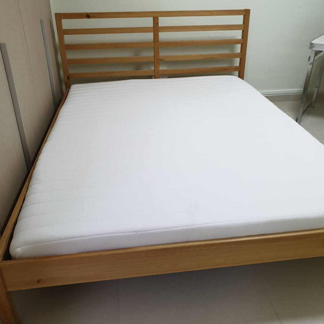 IKEA Queen Size Bed Frame and Mattress, Furniture & Home Living