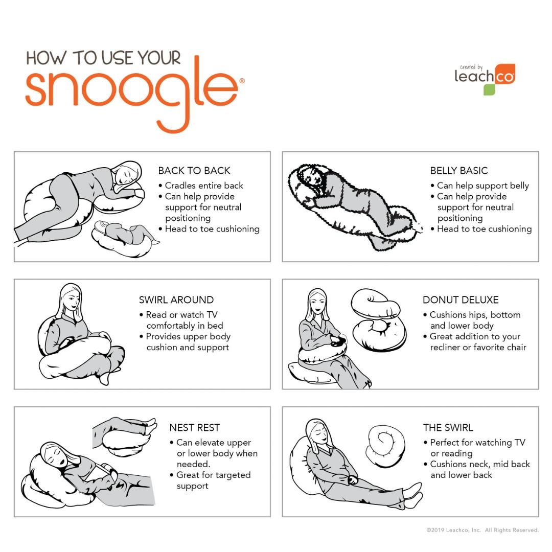 Leahco Snoogle Total Body Pillow for Pregnancy Babies Kids