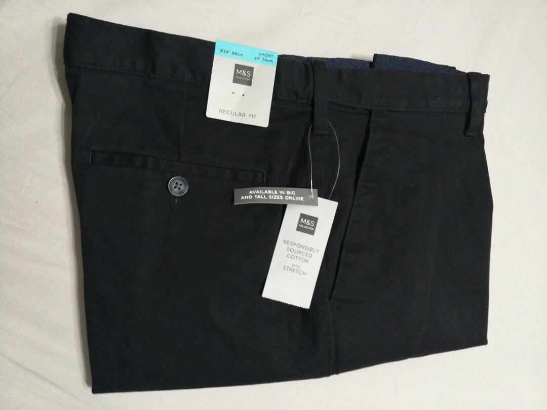 2 pcs M\u0026S- Black Chino Pants, Men's 