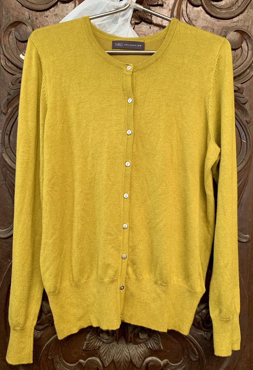 yellow cardigan marks and spencer