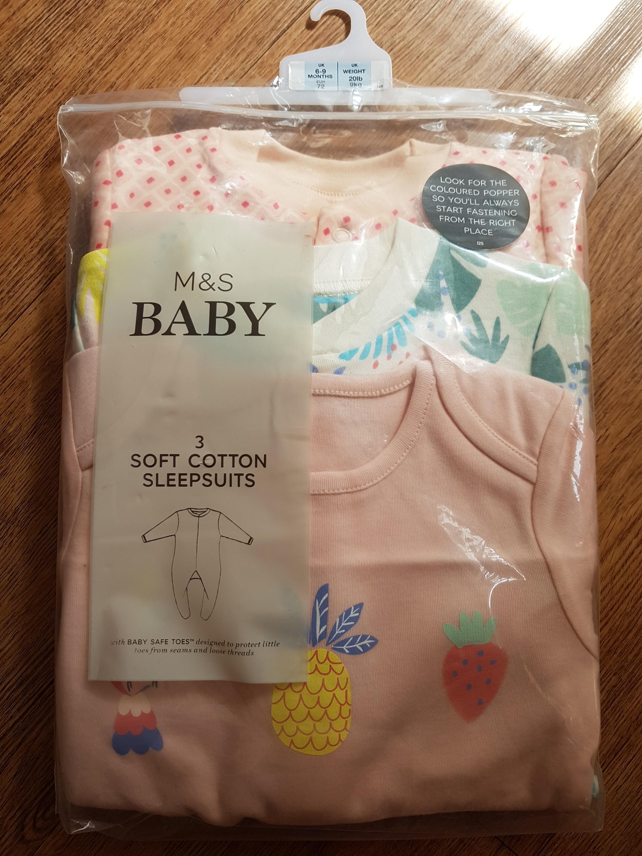 Marks and spencer baby girl sleepsuits, Babies & Kids, Babies & Kids