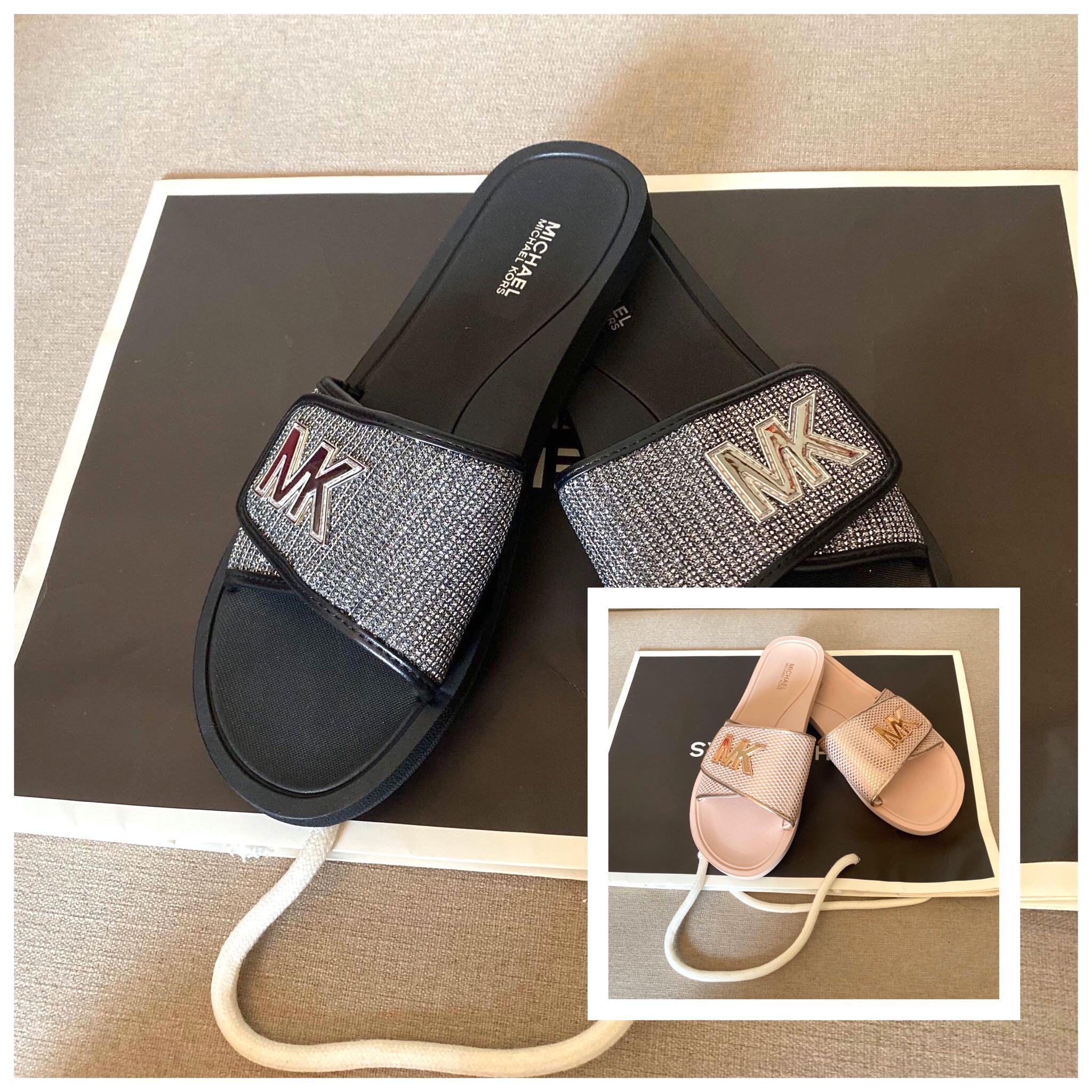 Michael kors top rose gold slides