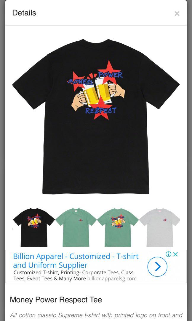 supreme money power respect tee