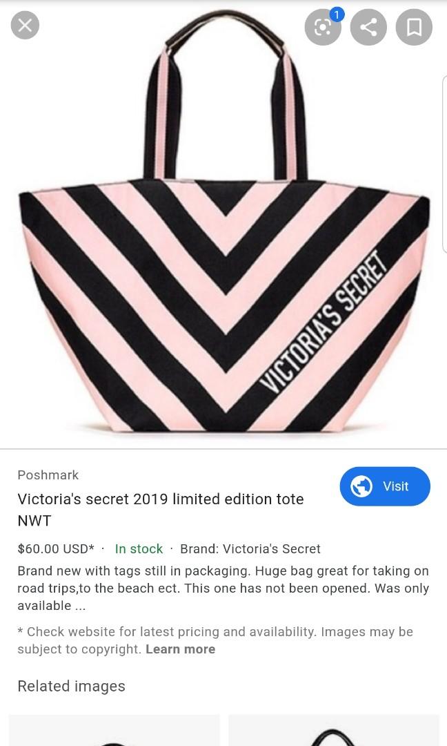 Sealed Victoria's Secret Pink Stripe Beach Tote Limited Edition! New with Tag 