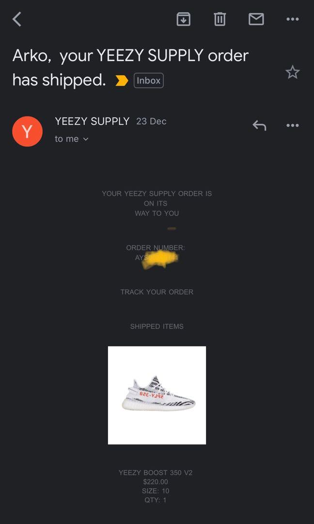 yeezy supply order number