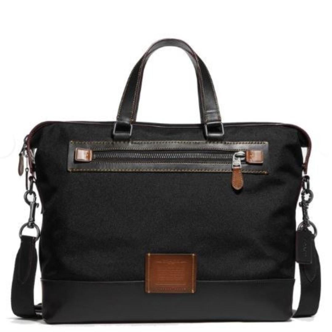 100 New Coach Academy Holdall Document Bag in Cordura Fabric Black Carousell