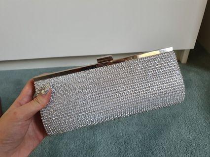 Colette Silver Adjustable Clutch/Bag