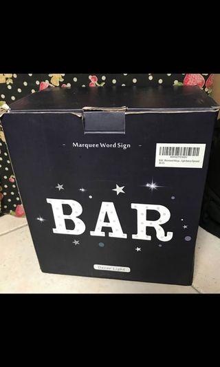 Illuminated Marquee Word Sign - BAR