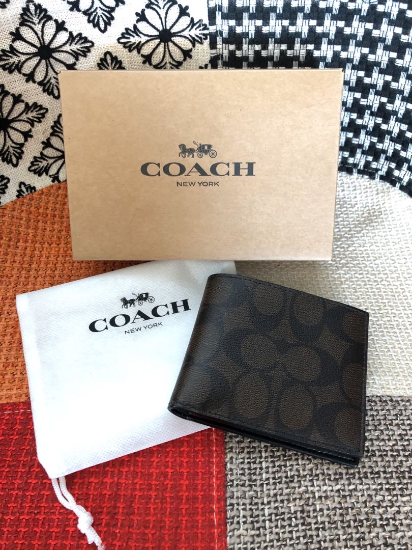 Authentic Coach Monogram Men's bifold Wallet, Luxury, Bags & Wallets on  Carousell
