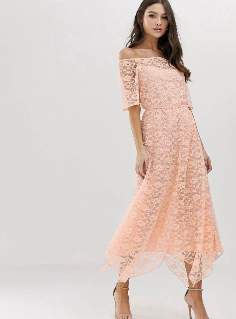 boohoo exclusive lace midi dress