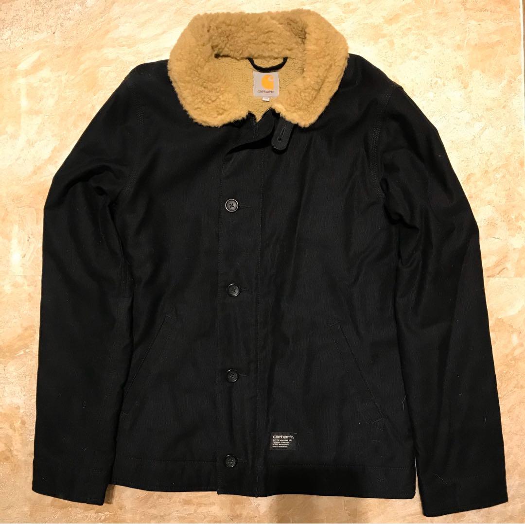 Carhartt doncaster jacket black 軍褸, 男裝, 外套及戶外衣服- Carousell