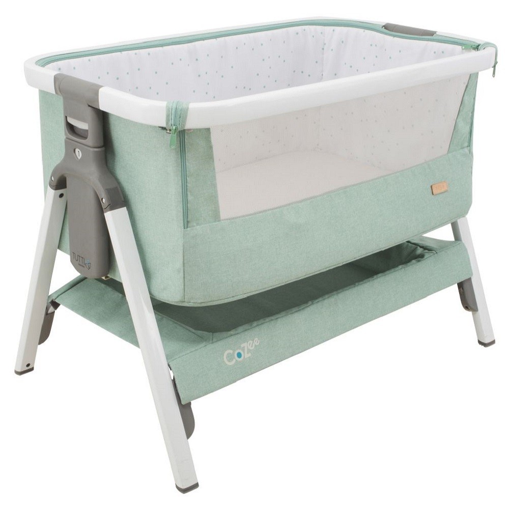 CoZee Bedside Crib White and Ocean Deluxe foam mattress NOT