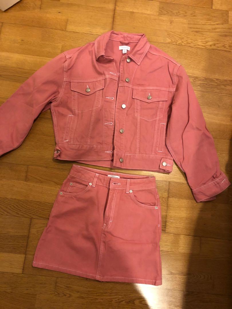 Denim jacket and skirt set