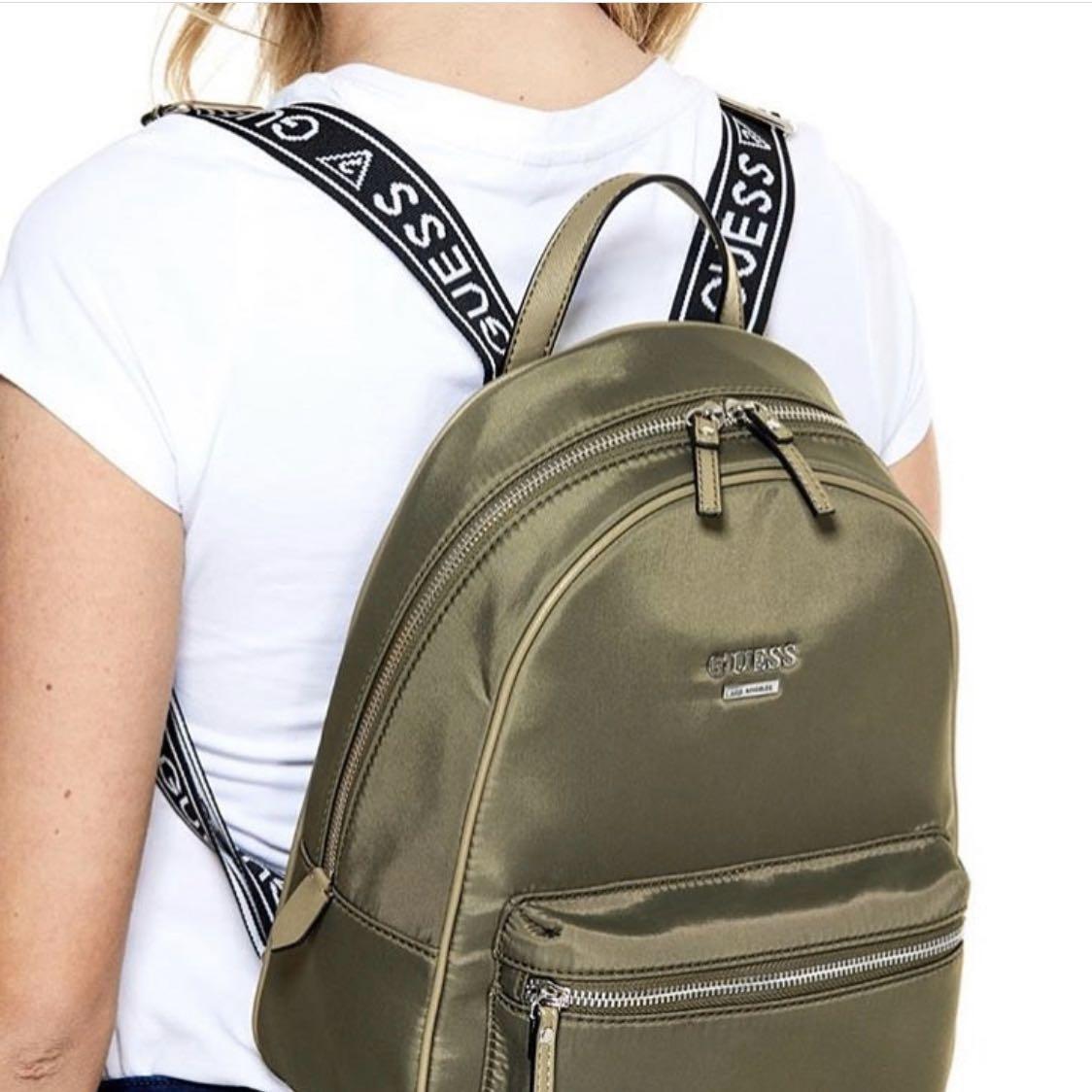 NEW GUESS Women's Logo Medium Backpack Bag Handbag Purse - Stone | eBay
