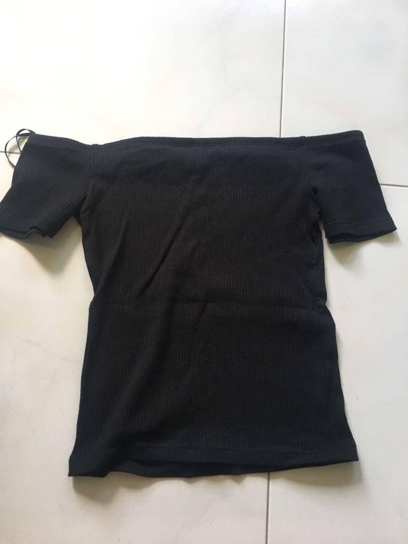black bardot top h&m