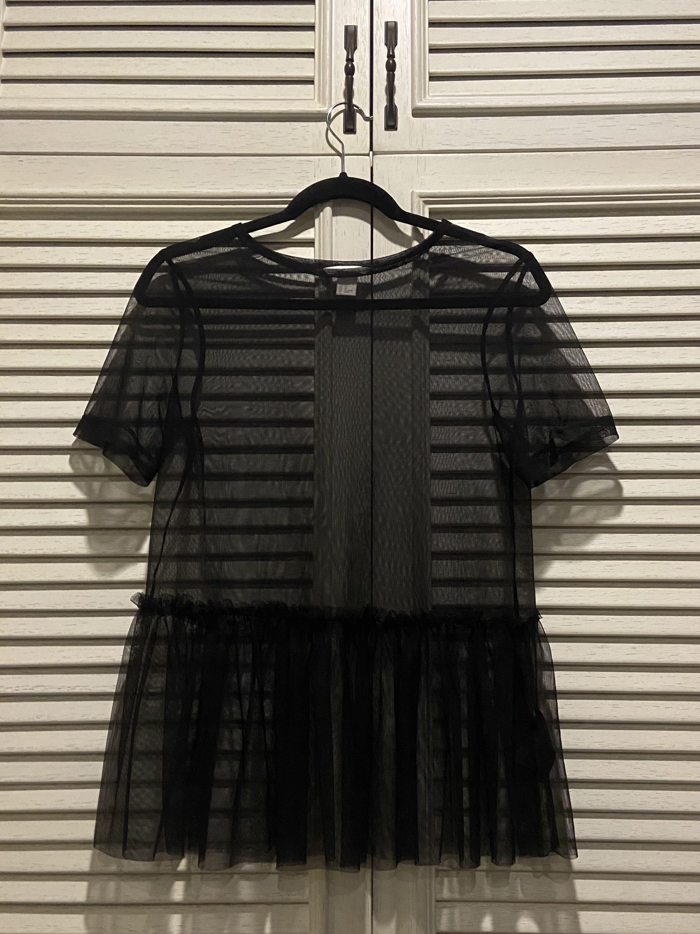 sheer black top h&m