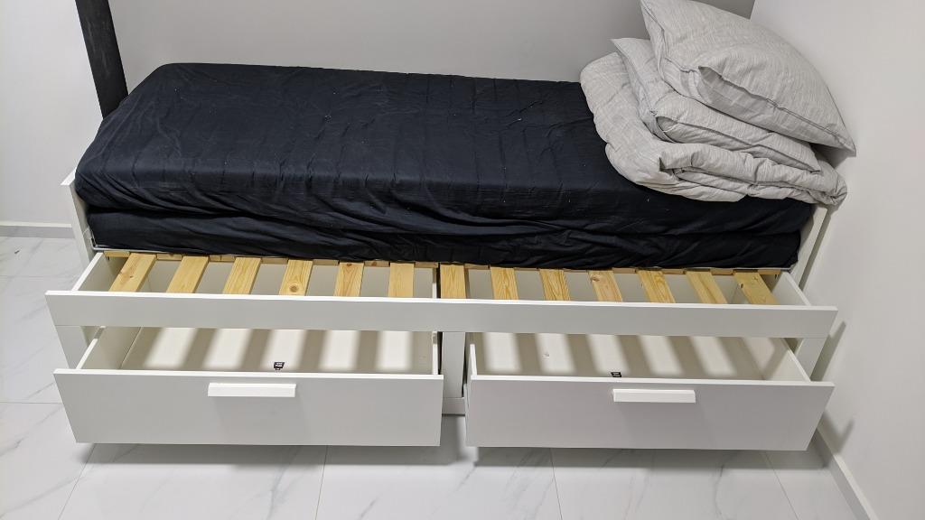 IKEA Brimnes Extendable DayBed With 2 Drawers, Furniture & Home Living