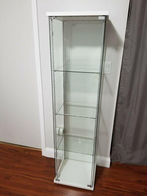 Ikea Detolf Glass Display Cabinet With Light Home Furniture