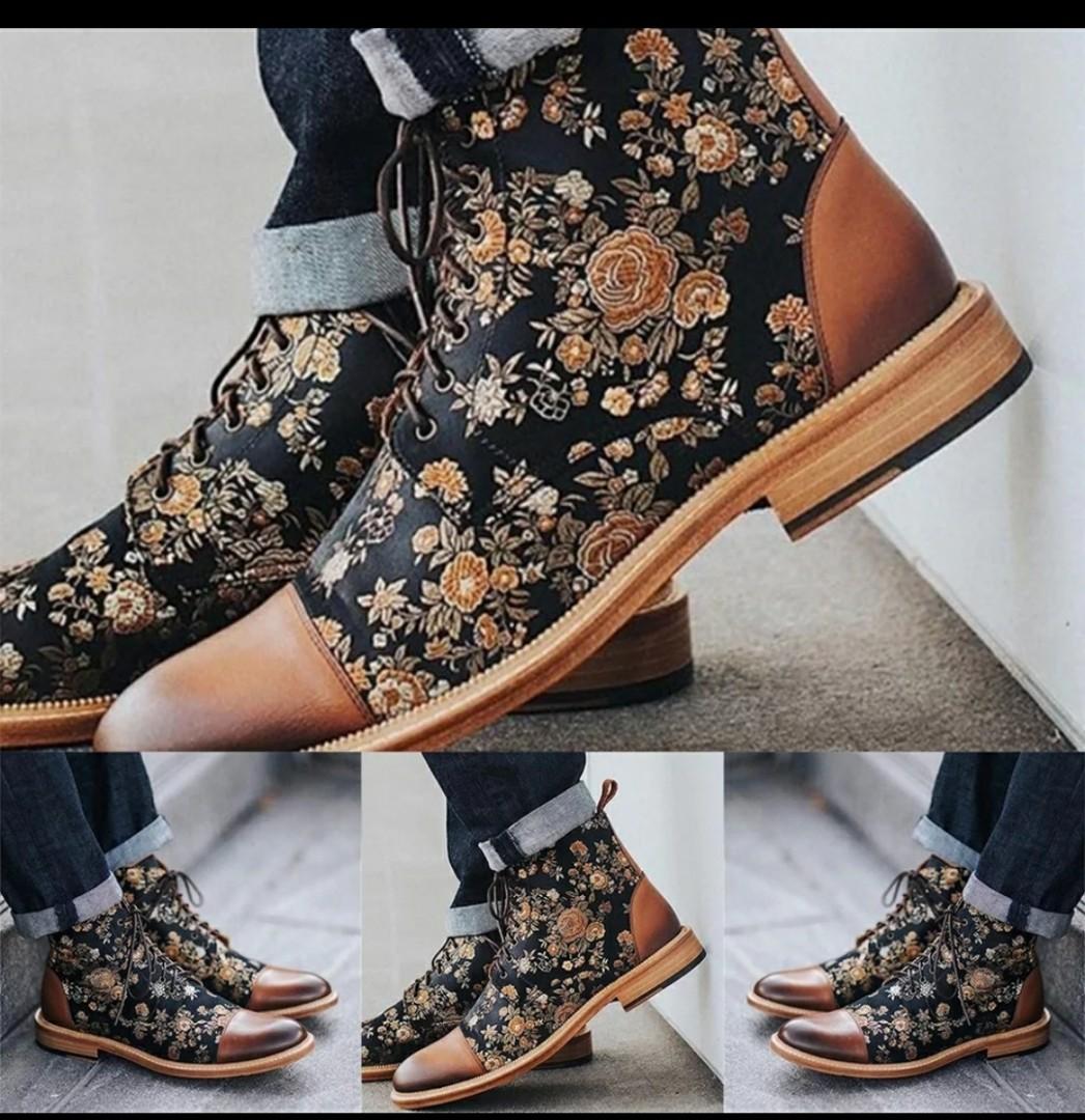 Mens floral boots sale