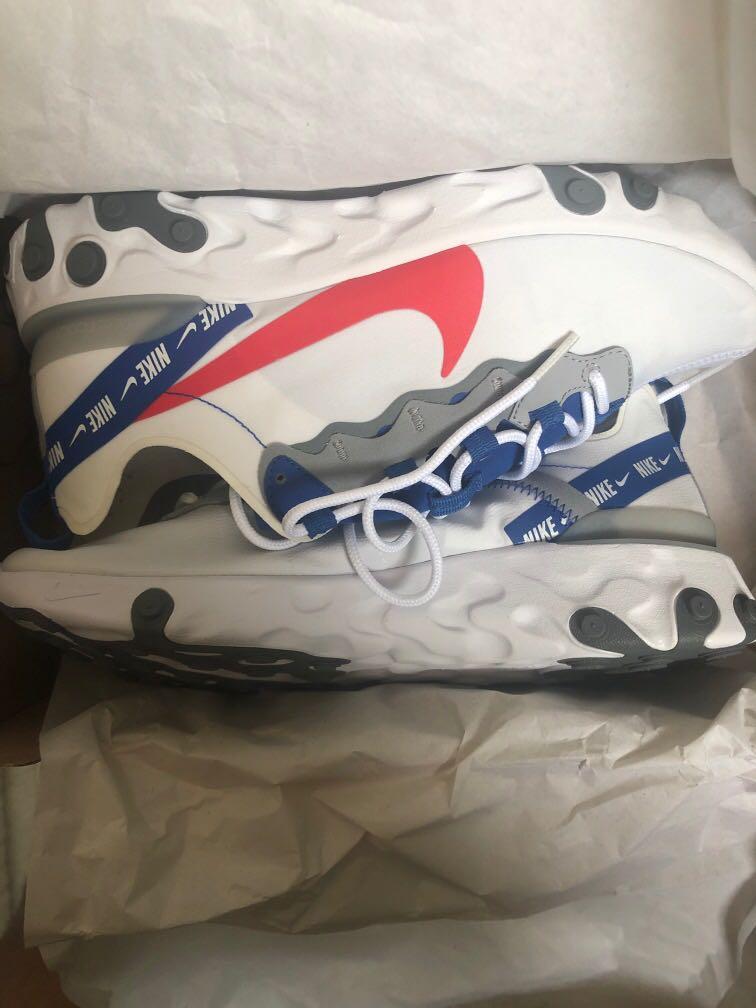 Nike React Element 55 (Category: Sneakers) located in Singapore. Submitted by ashlikesitrough (Listing ID 269624693, Image 1). Description: BNIB nike react element 55 trainers going at SGD$159. Bought at SGD$209. Never worn before Meet up/ COD ( can be anywhere).