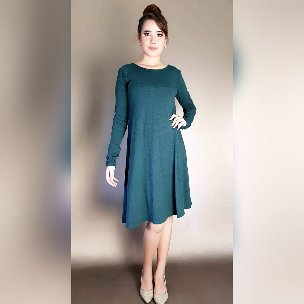 navy green dress