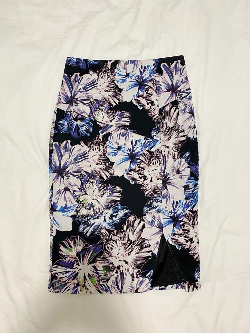 portmans floral pencil skirt