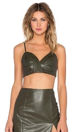 leather bralette crop top