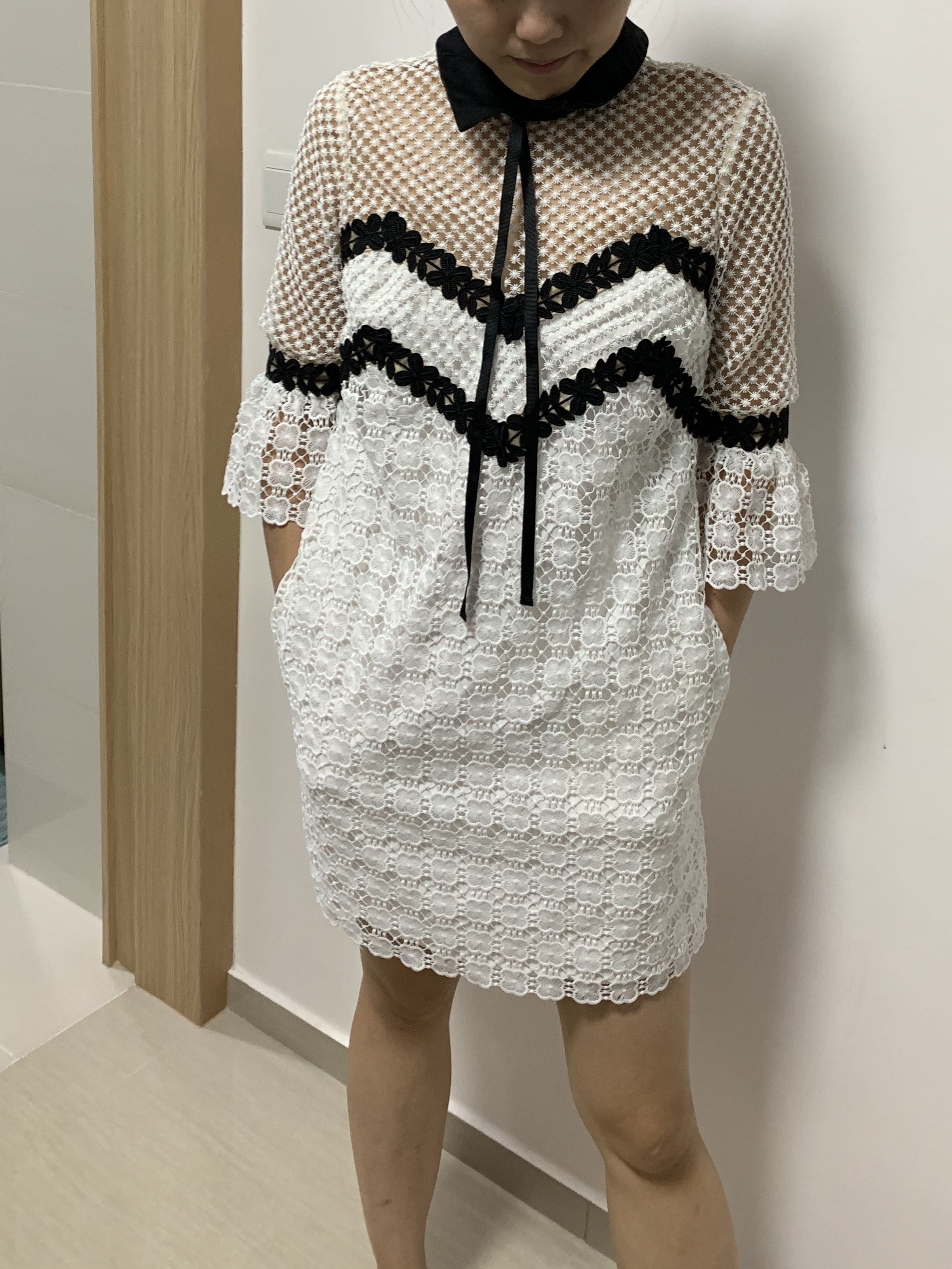 self portrait white lace dress