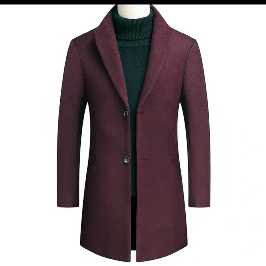 Trenchcoat men black grey maroon Men s Fashion Coats Jackets